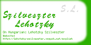 szilveszter lehotzky business card